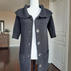 AUTHENTIC VINCE Black Cashmere & Wool Cardigan with Pockets Size XS